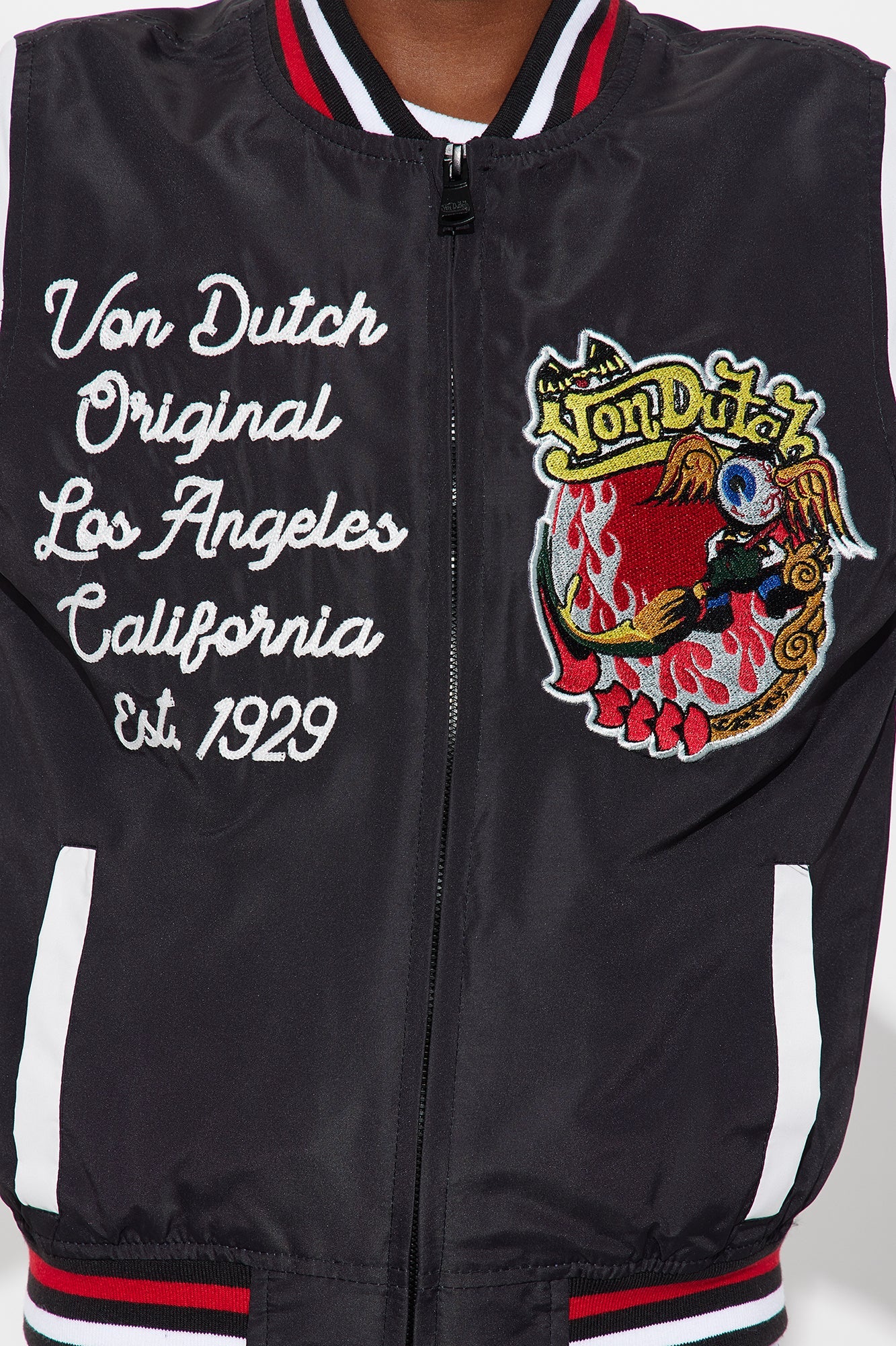 Mini Von Dutch Flamed Varsity Jacket - Black