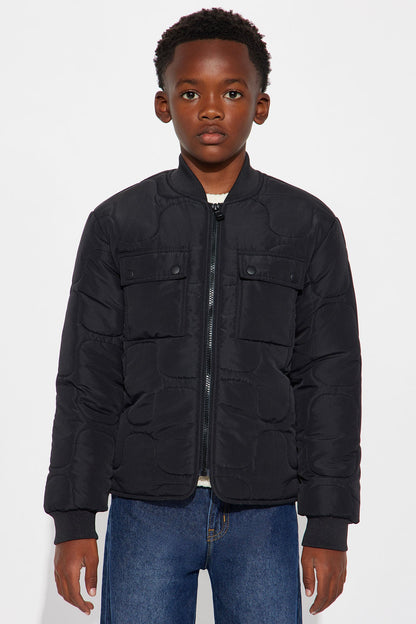 Mini Geo Quilted Jacket - Black