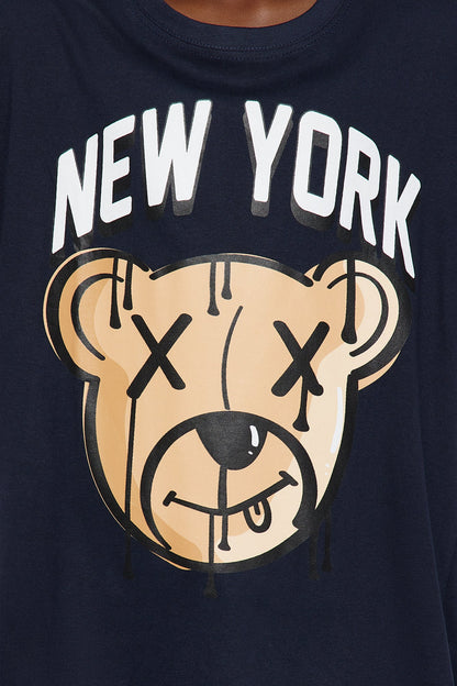 Mini In New York Short Sleeve Tee - Navy