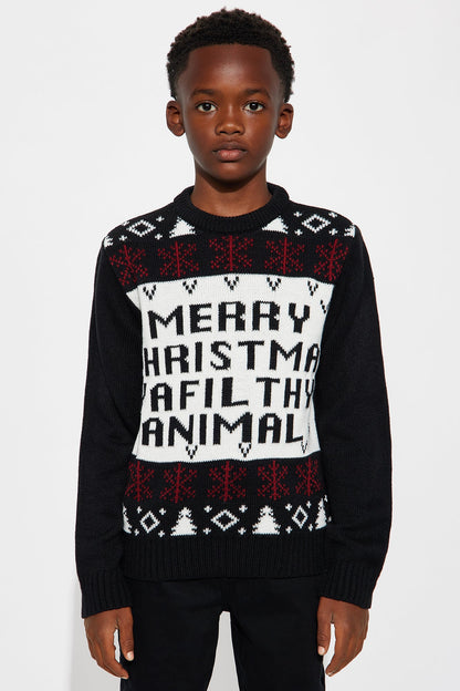 Mini Another Filthy Christmas Sweater - Black/White