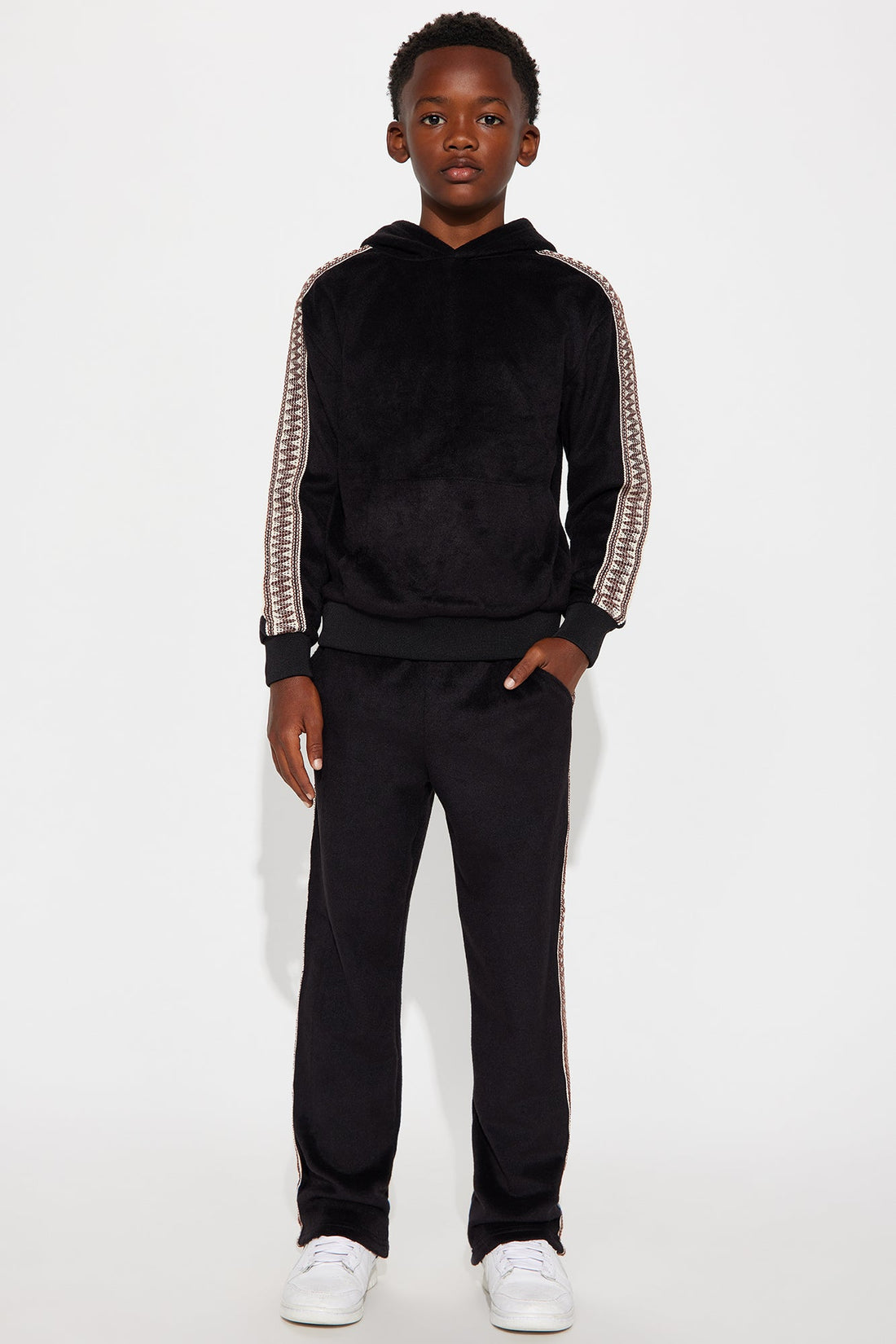 Mini Wooley Taped Straight Sweatpants - Black