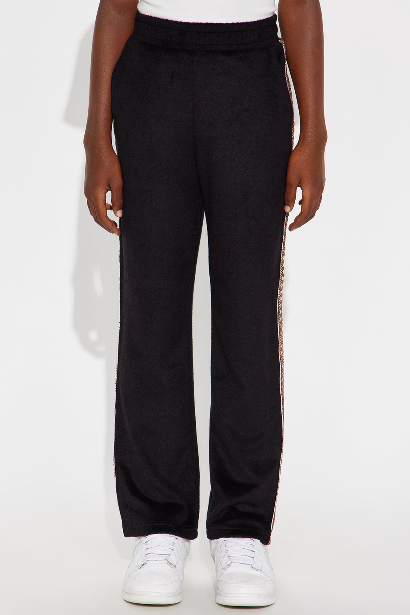 Mini Wooley Taped Straight Sweatpants - Black