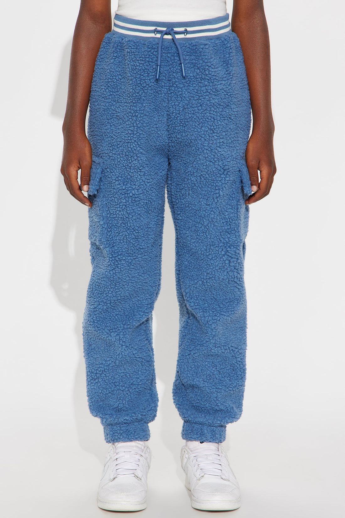 Mini Teddy Varsity Sherpa Pant - Light Blue