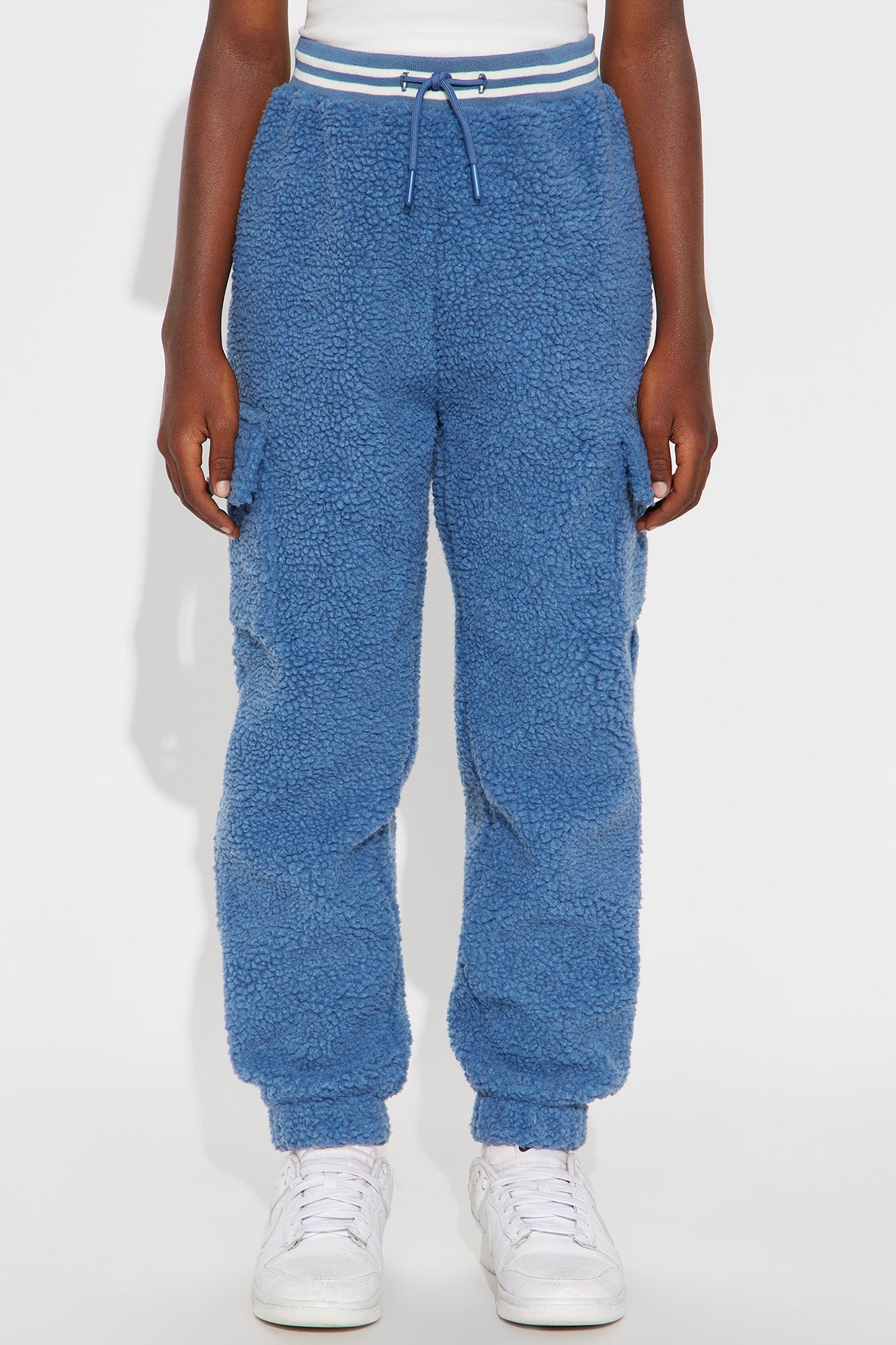 Mini Teddy Varsity Sherpa Pant - Light Blue
