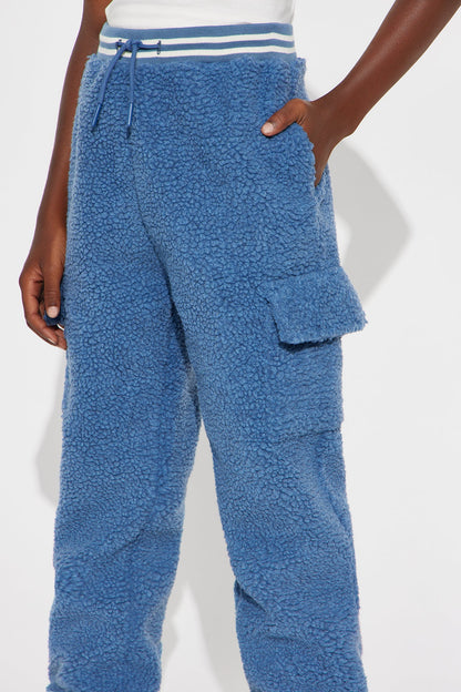 Mini Teddy Varsity Sherpa Pant - Light Blue