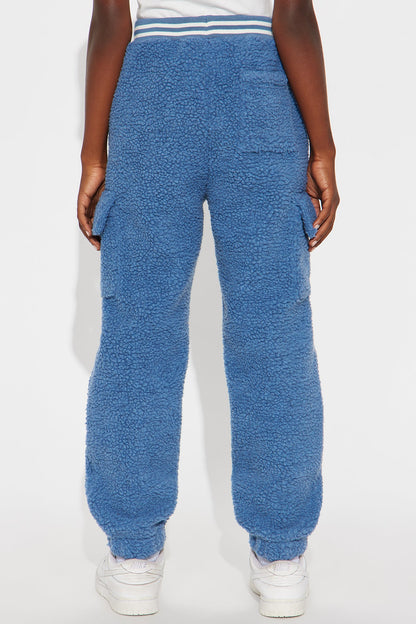 Mini Teddy Varsity Sherpa Pant - Light Blue