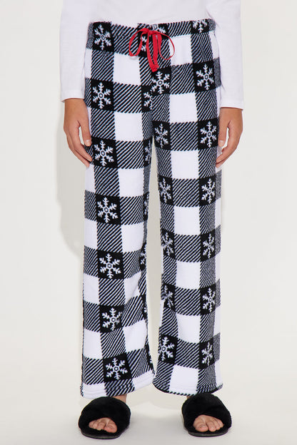 Mini Play In The Snow Plush Pants - Black/White