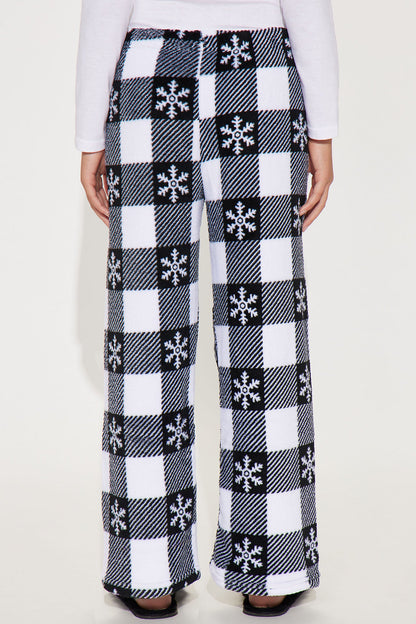 Mini Play In The Snow Plush Pants - Black/White