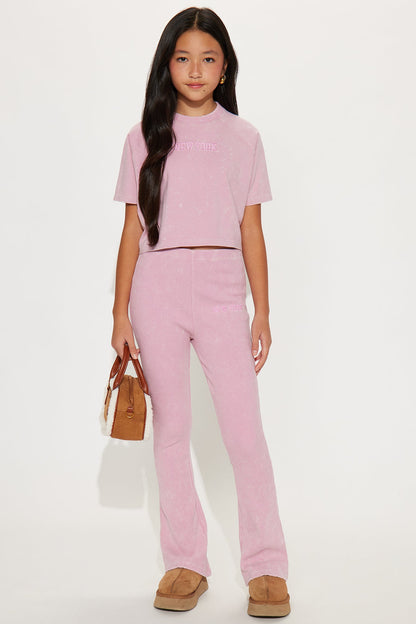 Mini In New York Ribbed Legging Set - Pink