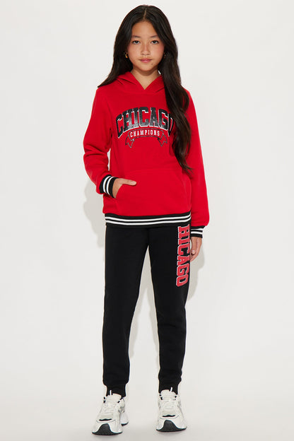 Mini Chicago Champions Hoodie And Pant Set - Red/combo