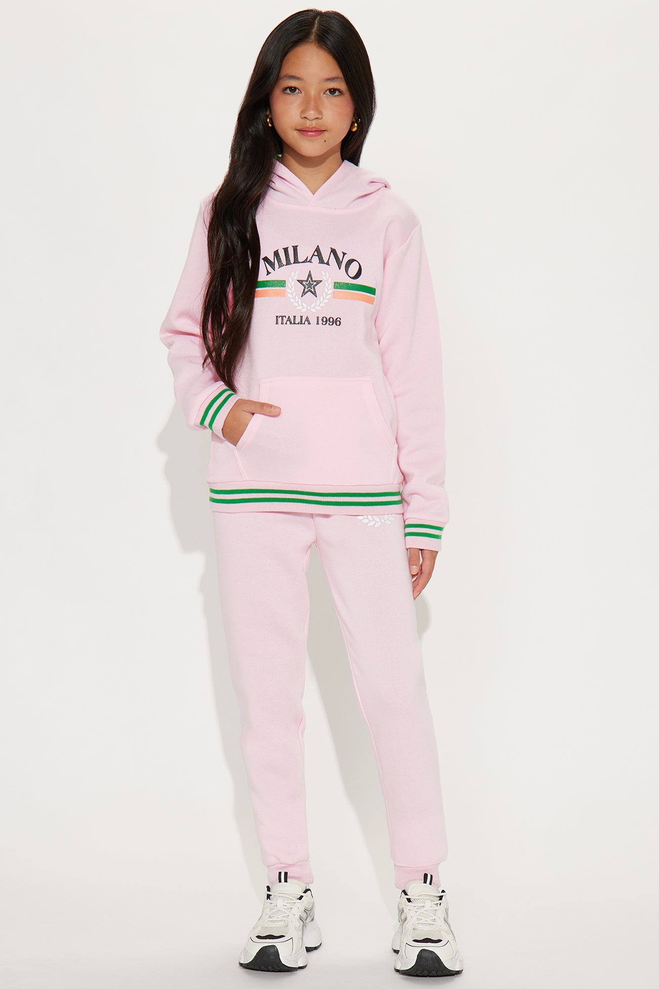 Mini In Milano Hoodie And Pant Set - Pink