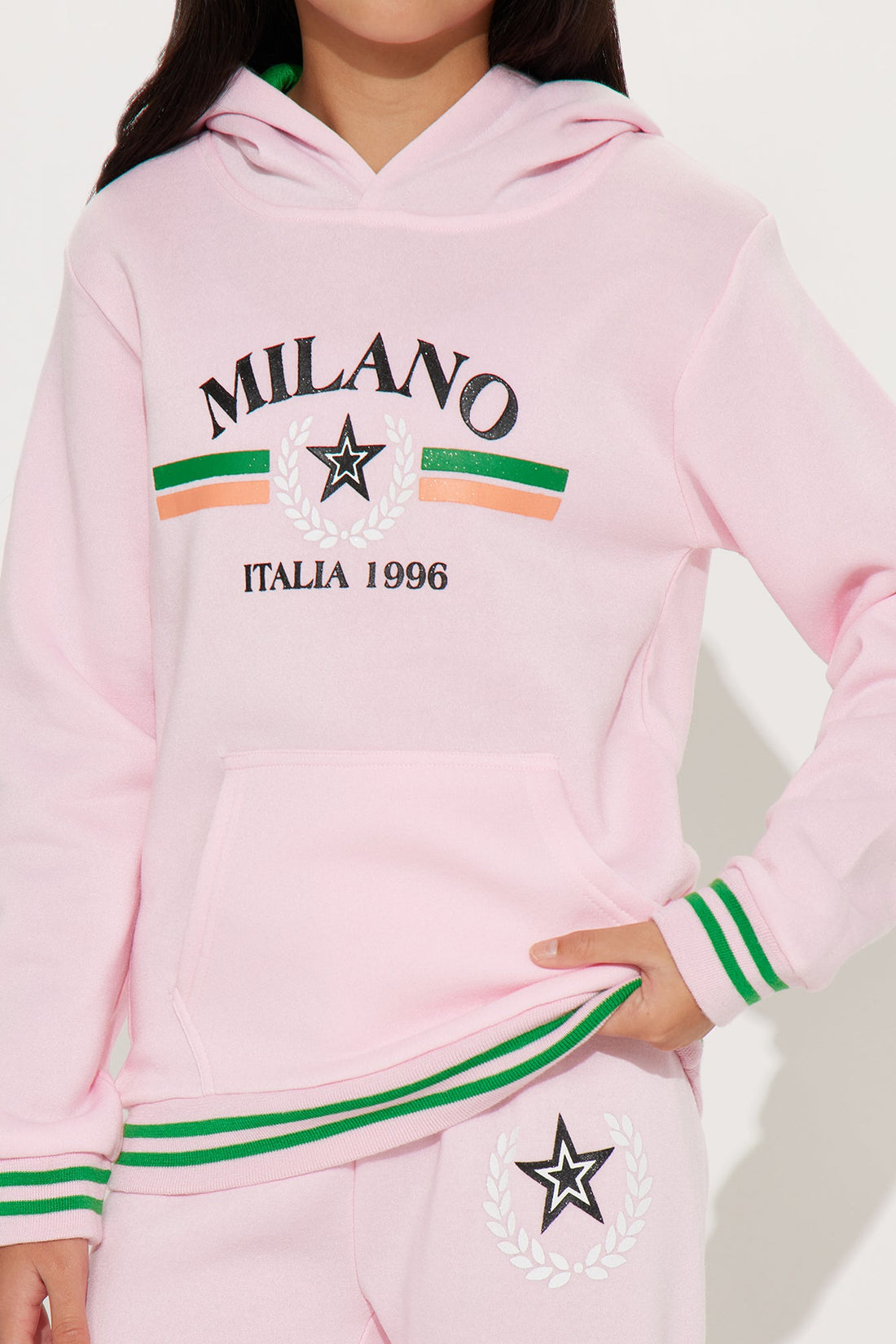 Mini In Milano Hoodie And Pant Set - Pink
