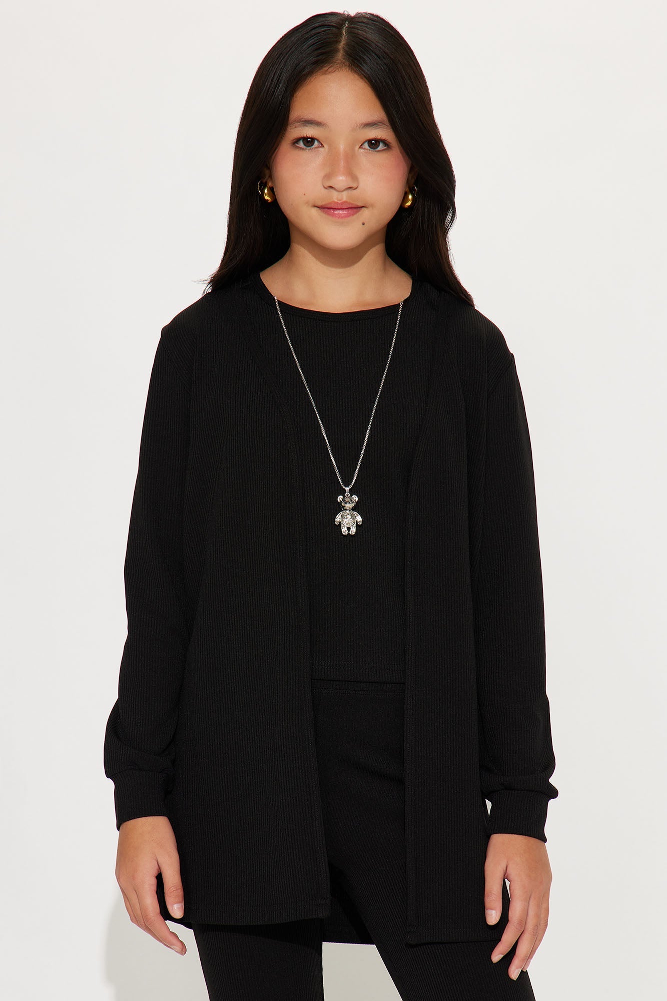 Mini Chilly Days Pant Set - Black