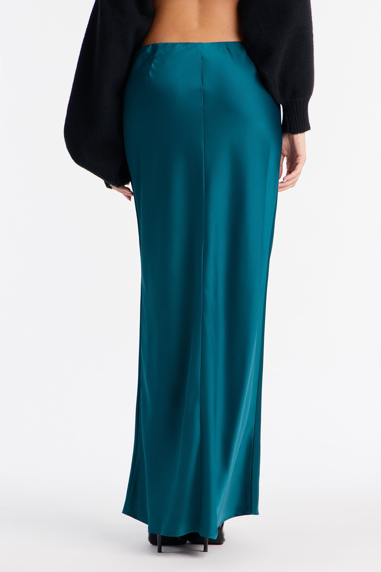 Brunch to GNO Satin Maxi Skirt - Teal
