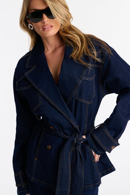 In The Trench Denim Pant Set - Dark Wash