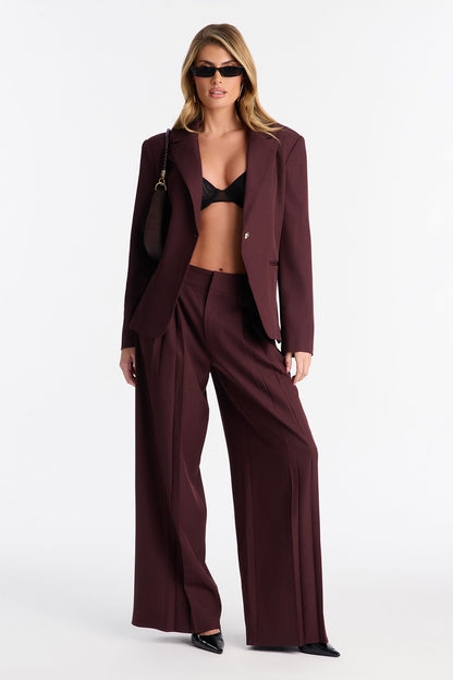 Brooke Blazer Pant Set - Eggplant