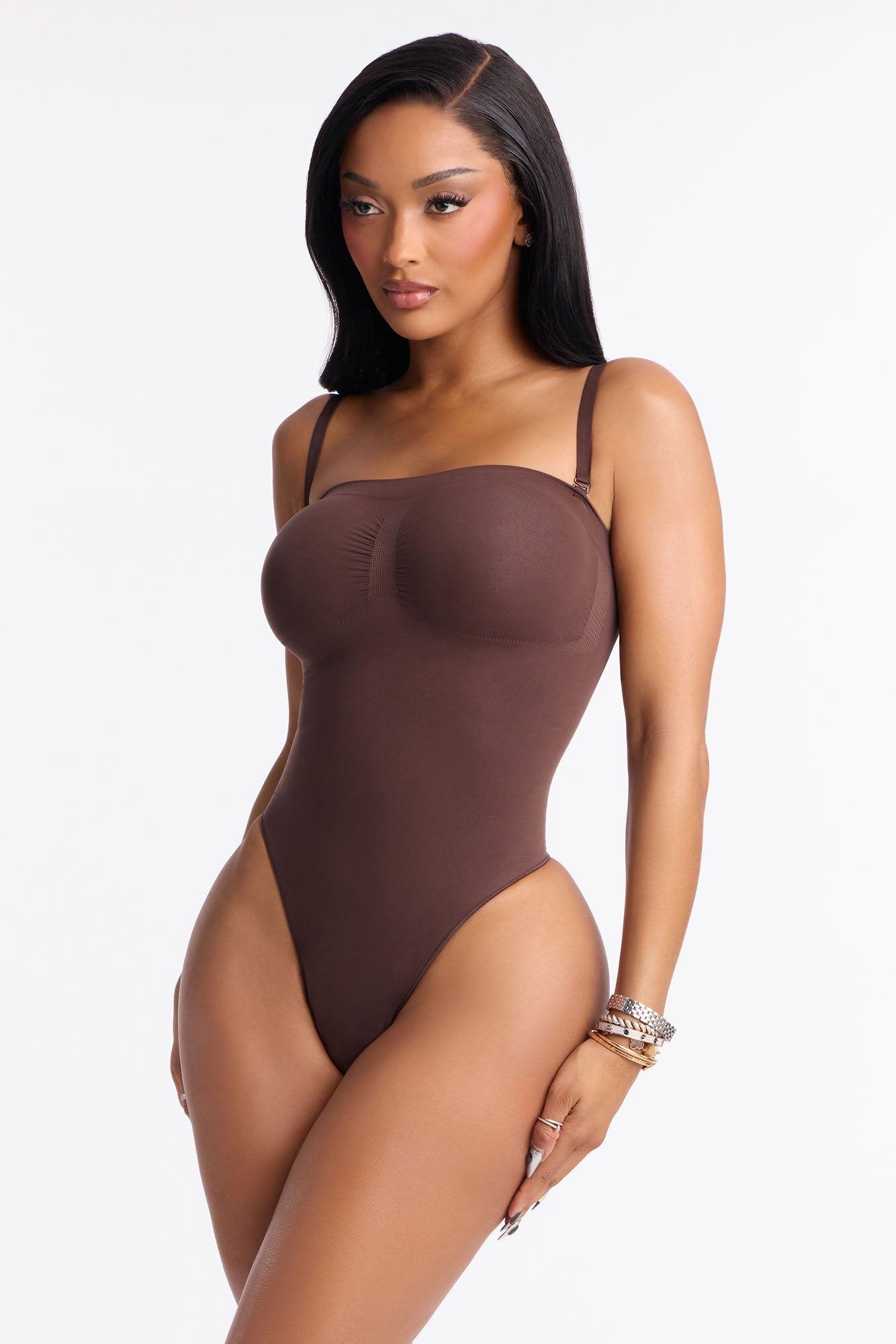 Nova Sculpt Seamless Strong Compression Strapless Thong Bodysuit - Coco