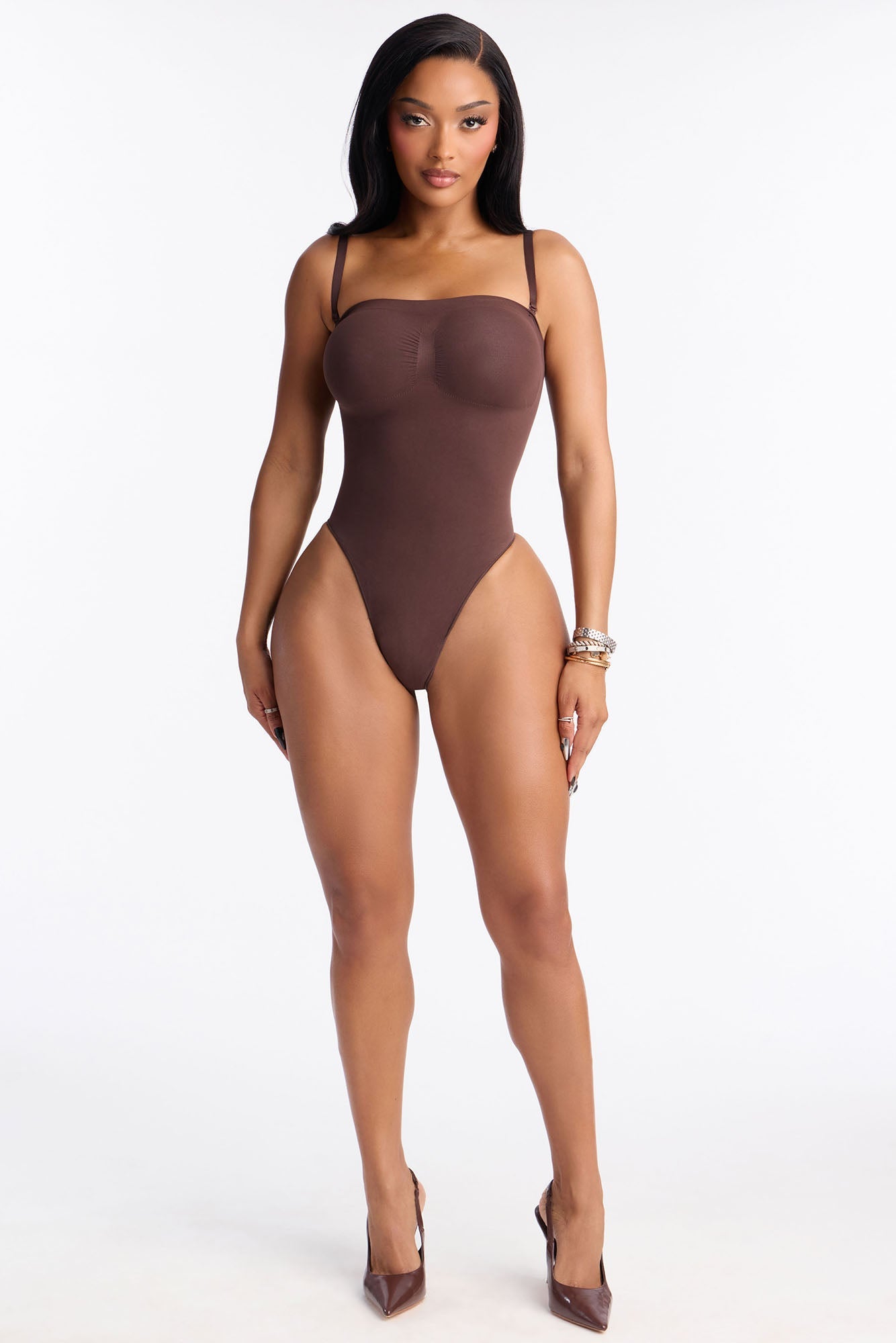 Nova Sculpt Seamless Strong Compression Strapless Thong Bodysuit - Coco