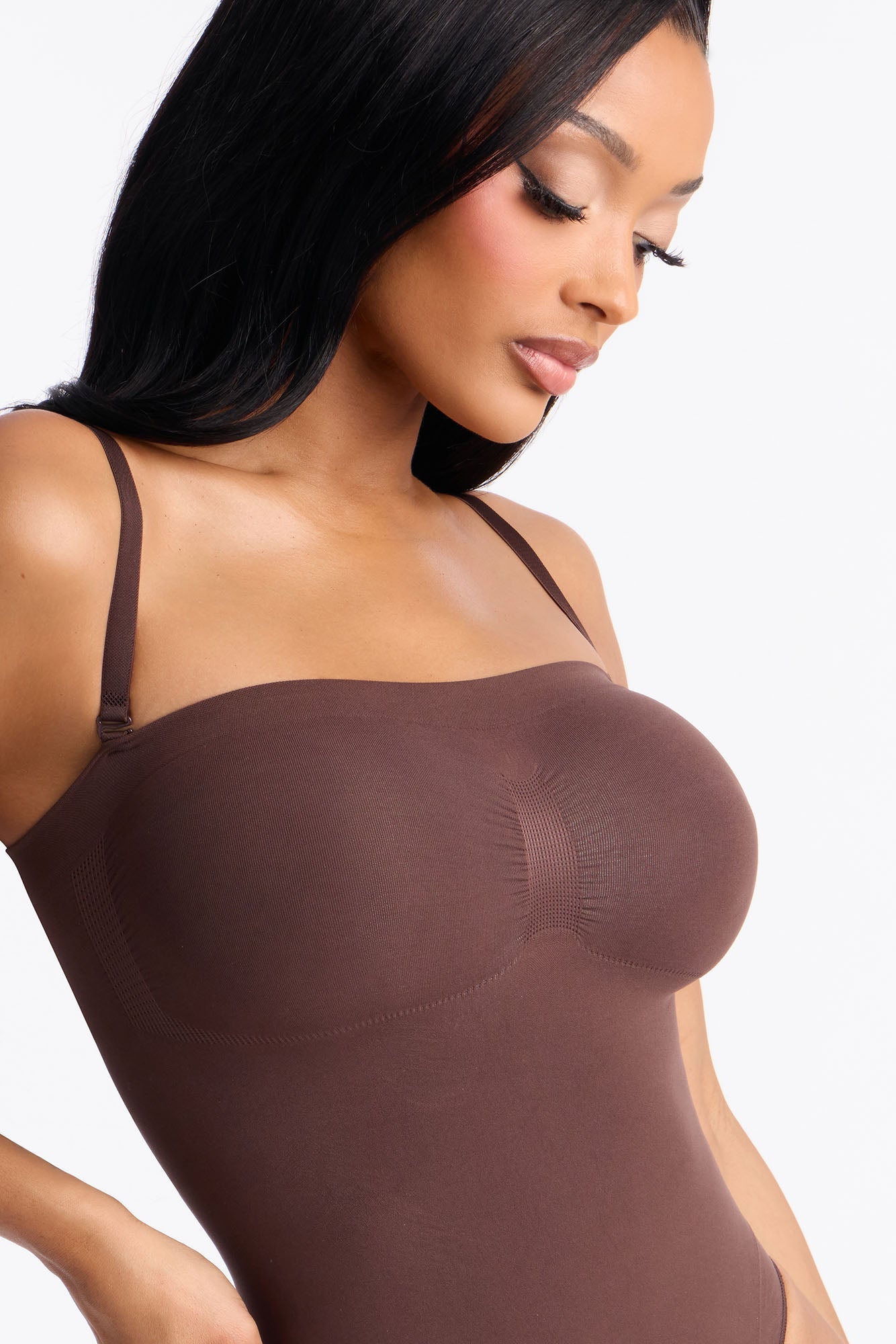 Nova Sculpt Seamless Strong Compression Strapless Thong Bodysuit - Coco