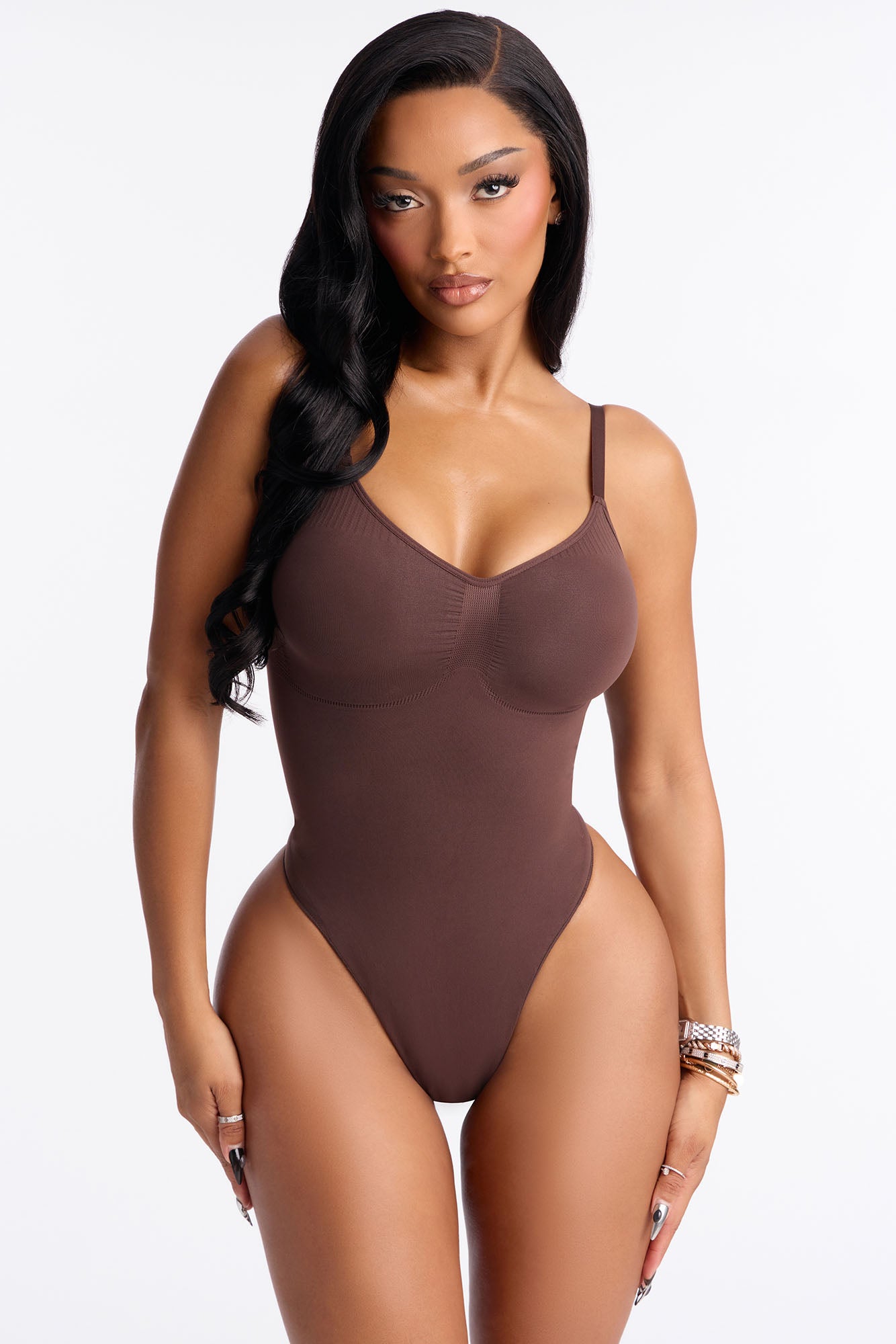 Nova Sculpt Seamless Strong Compression Low Back Thong Bodysuit - Coco