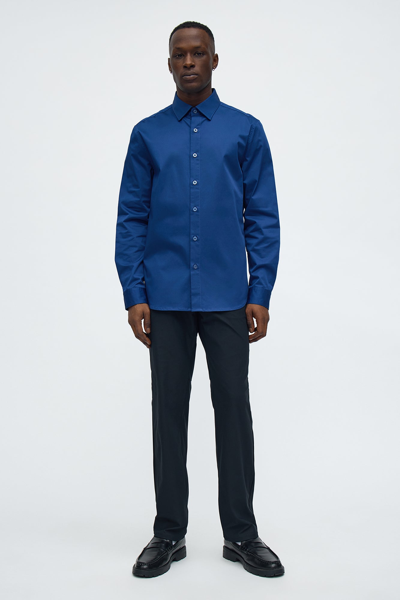 Luxe Stretch Dress Shirt - Navy