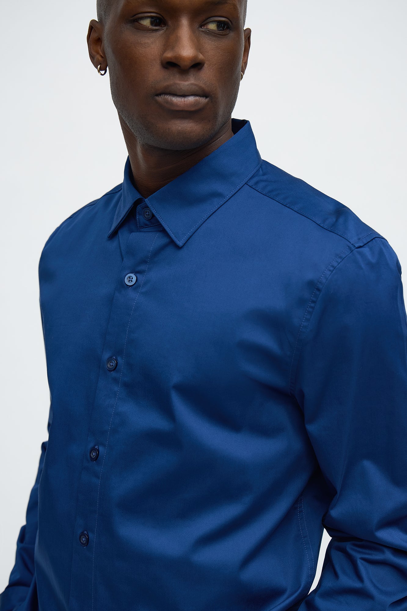 Luxe Stretch Dress Shirt - Navy