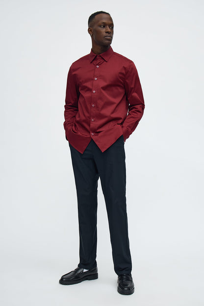 Luxe Stretch Dress Shirt - Burgundy