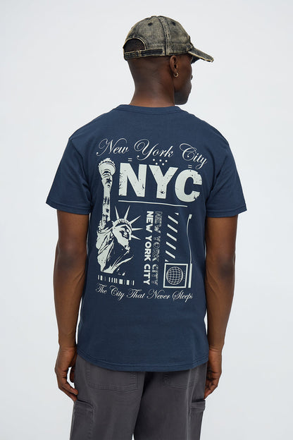 New York City Lady Liberty Short Sleeve Tee - Navy