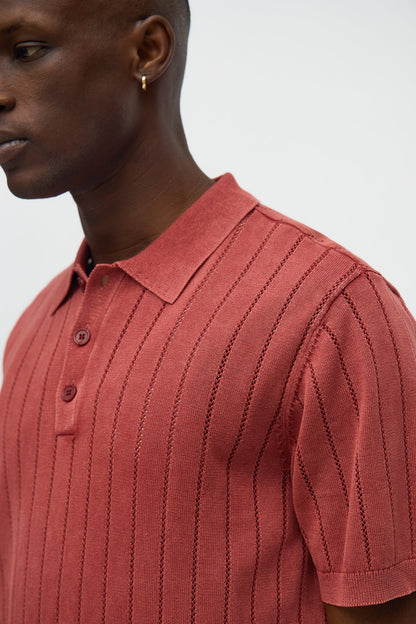 Meru Washed Polo - Burgundy