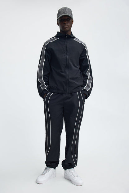Slim Wave Track Pant - Black