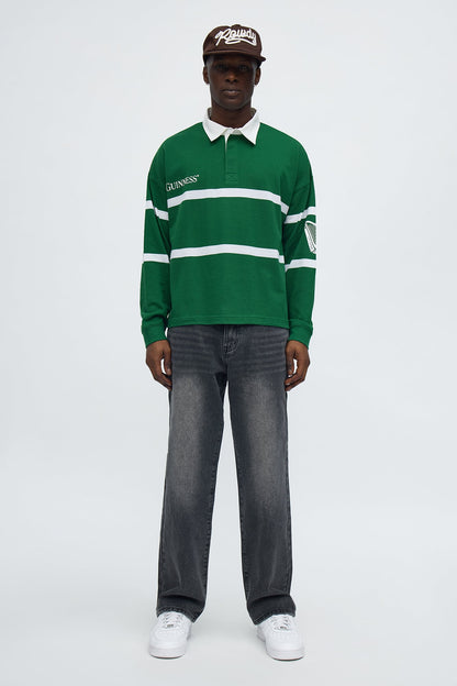 Guinness Long Sleeve Polo - Green/combo