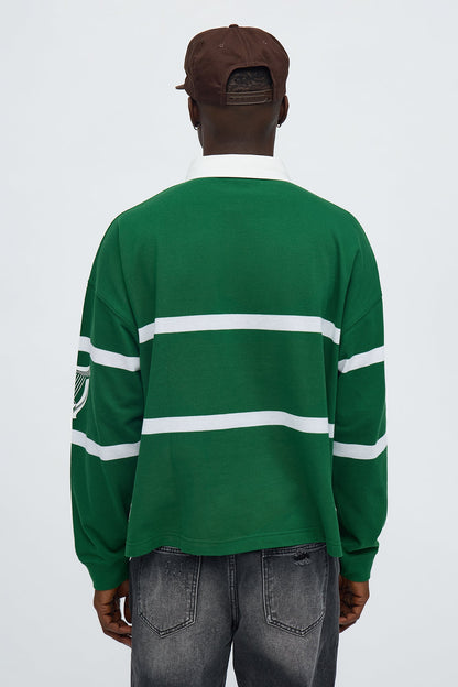 Guinness Long Sleeve Polo - Green/combo