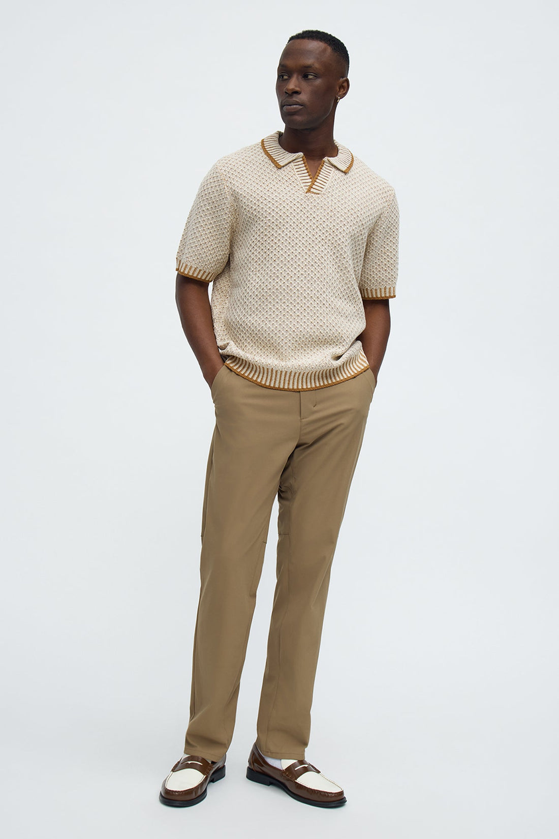 Knit Mercer Johnny Polo - Brown