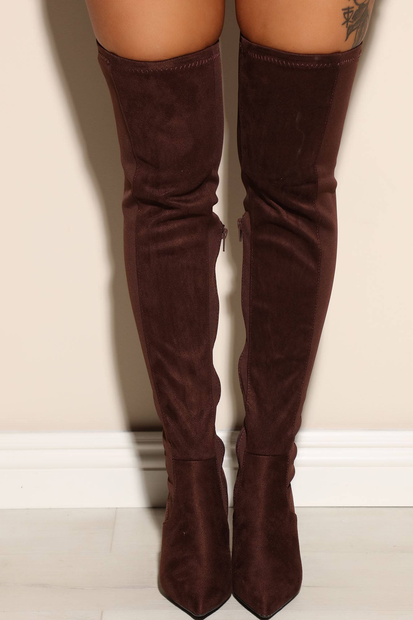 Set The Bar Over The Knee Boots - Brown