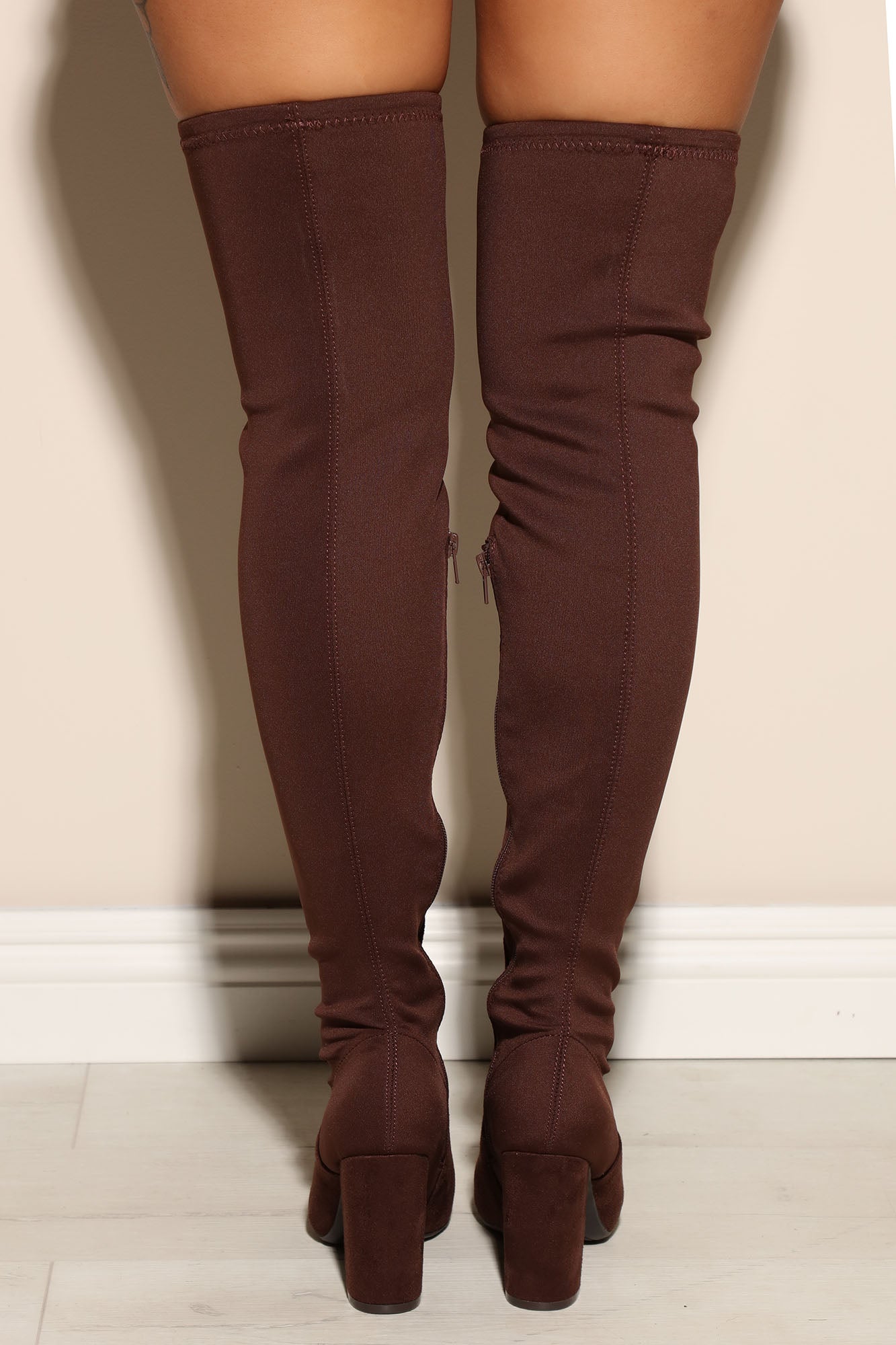 Set The Bar Over The Knee Boots - Brown