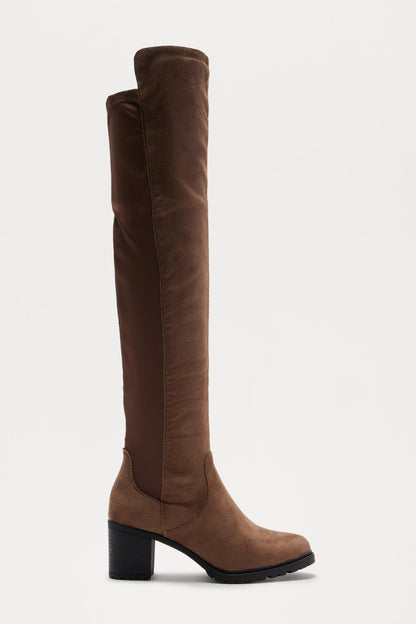 Graham Thigh High Boots - Taupe