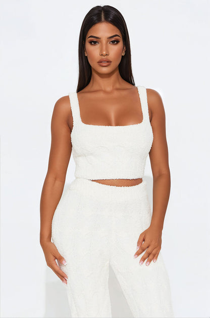 Good Mood 3 Piece Cozy Pant Set - Cream
