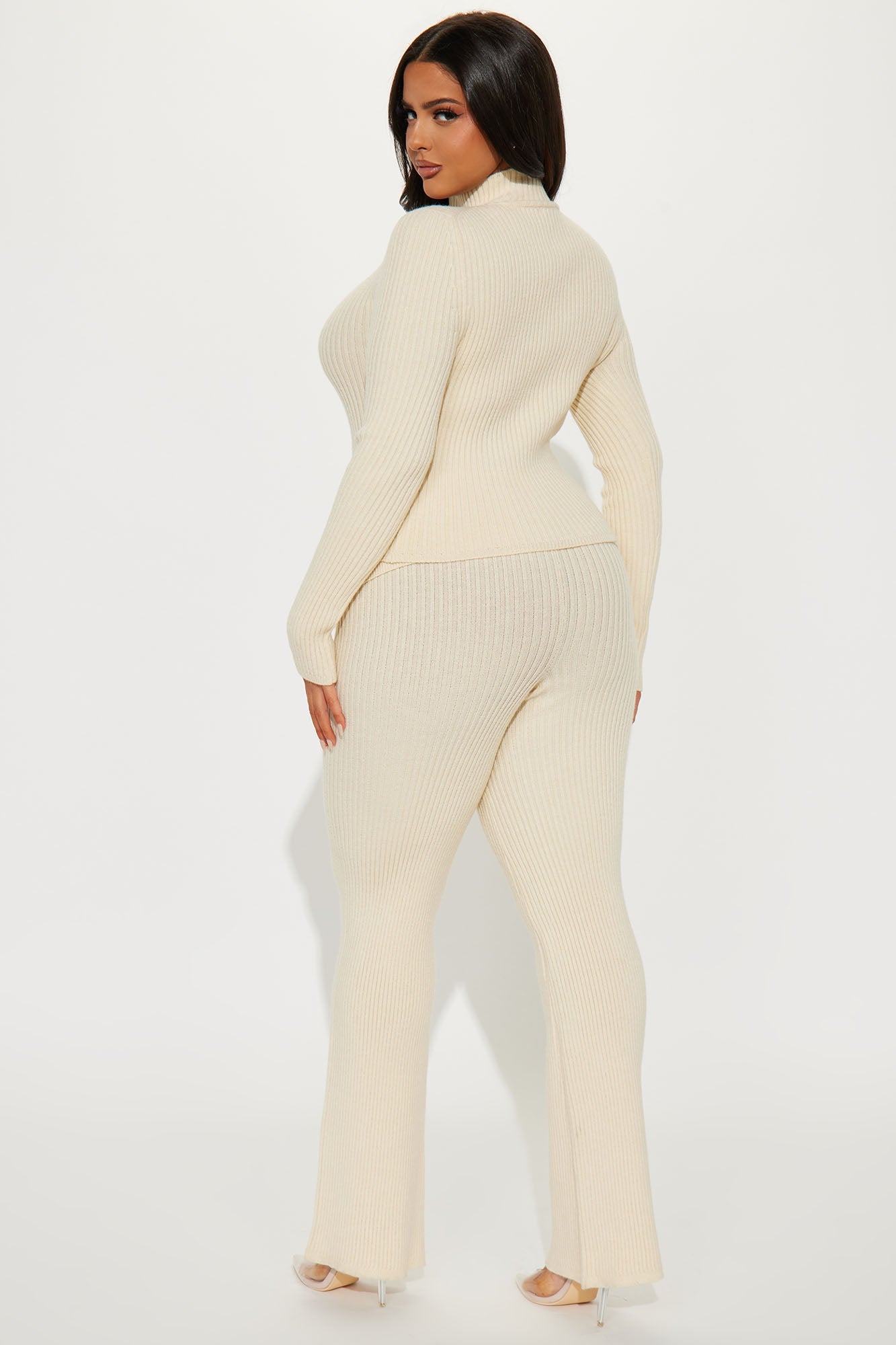 Sheena Sweater Foldover Pant Set - Cream