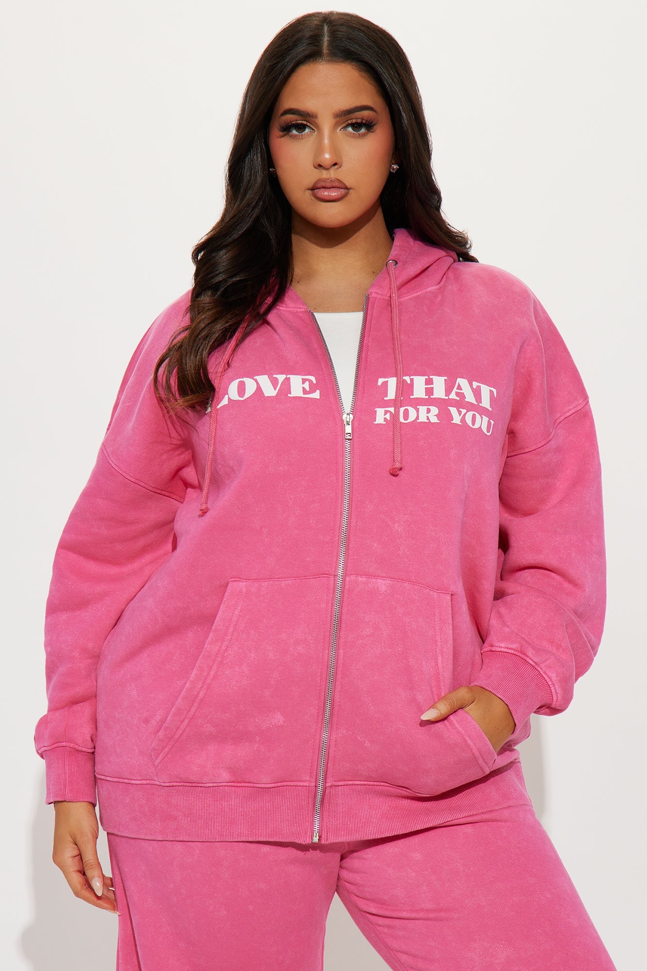 Love That Oversized Fleece Sweatsuit Set - Pink