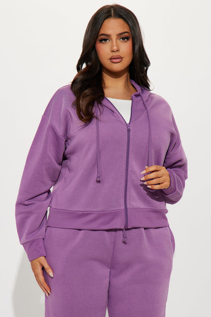 Game On Fleece Jogger Set - Lilac