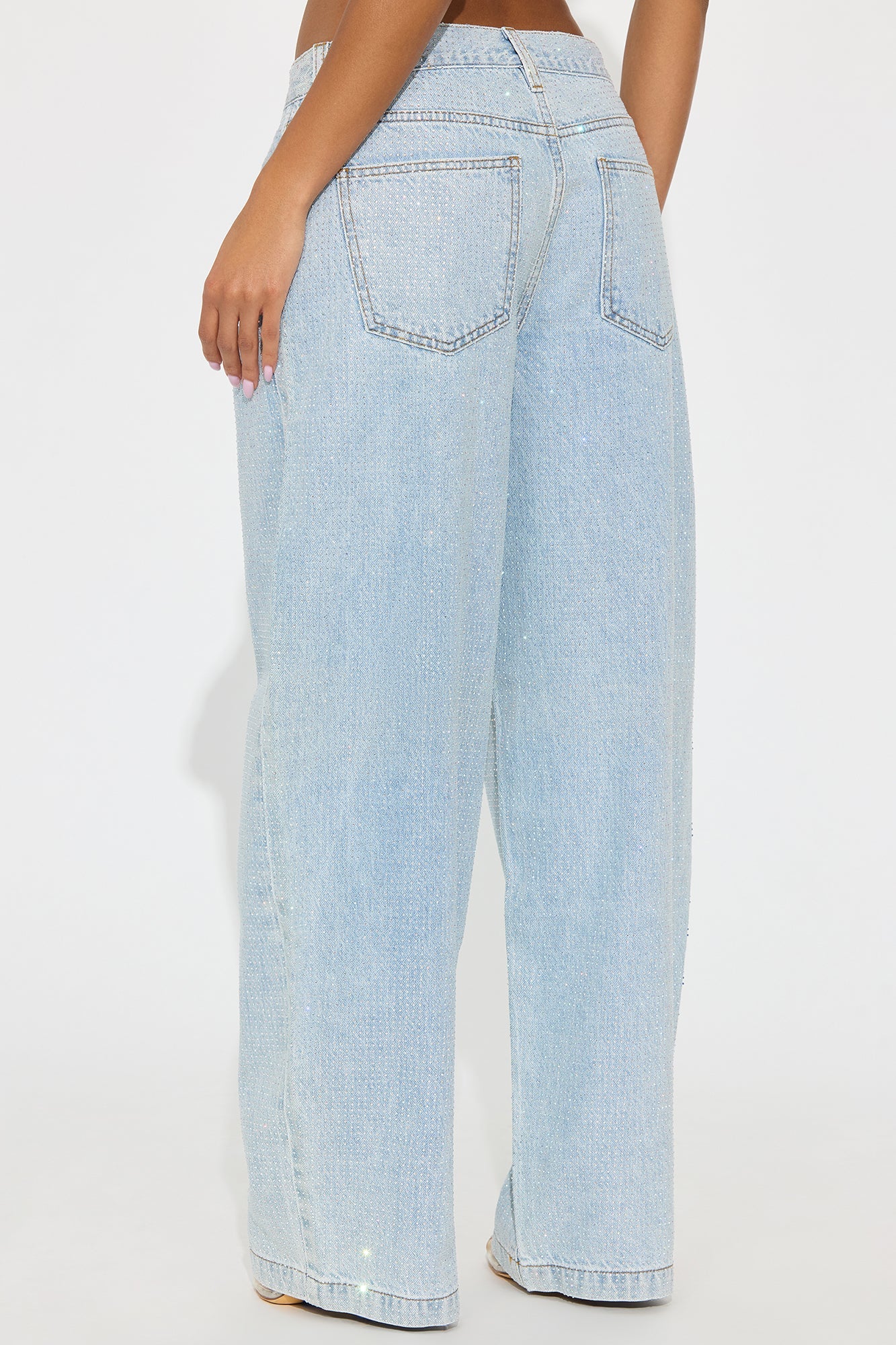 Monaco Sparkles Rhinestone Jean - Light Wash