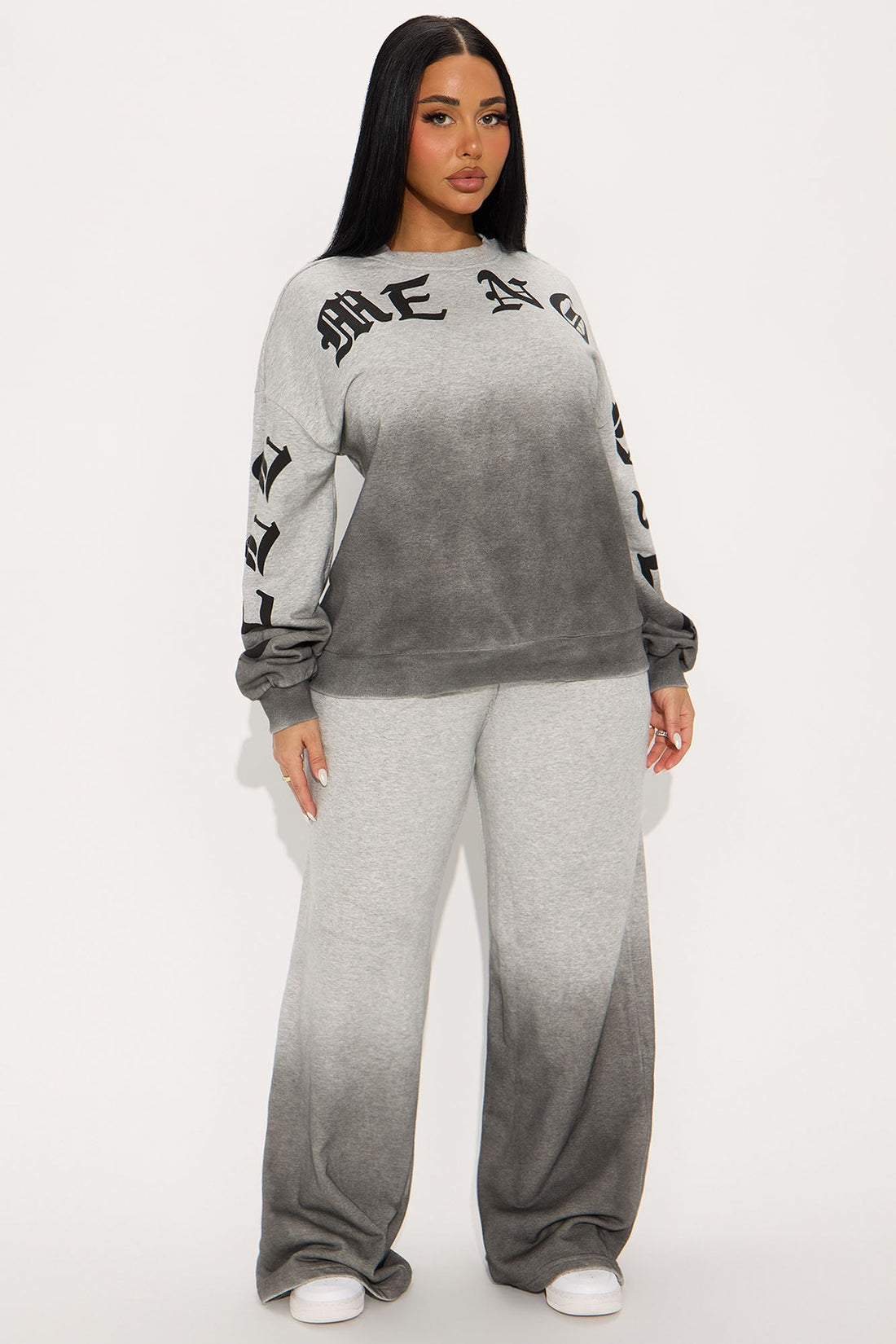 Tell Me No Lies Wide Leg Pant Set - Grey