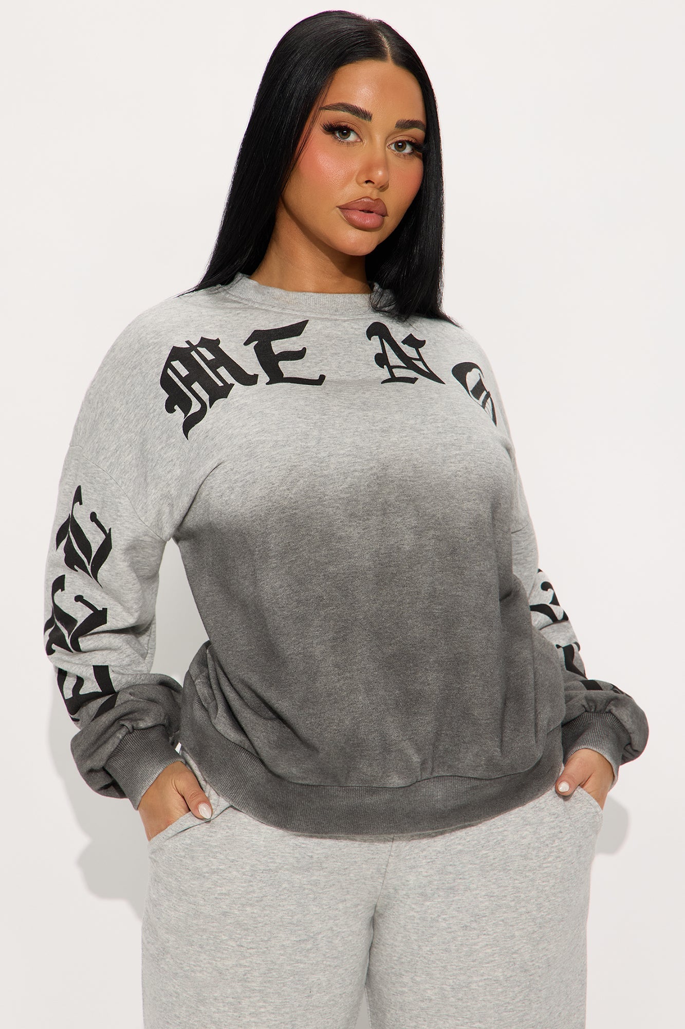 Tell Me No Lies Wide Leg Pant Set - Grey