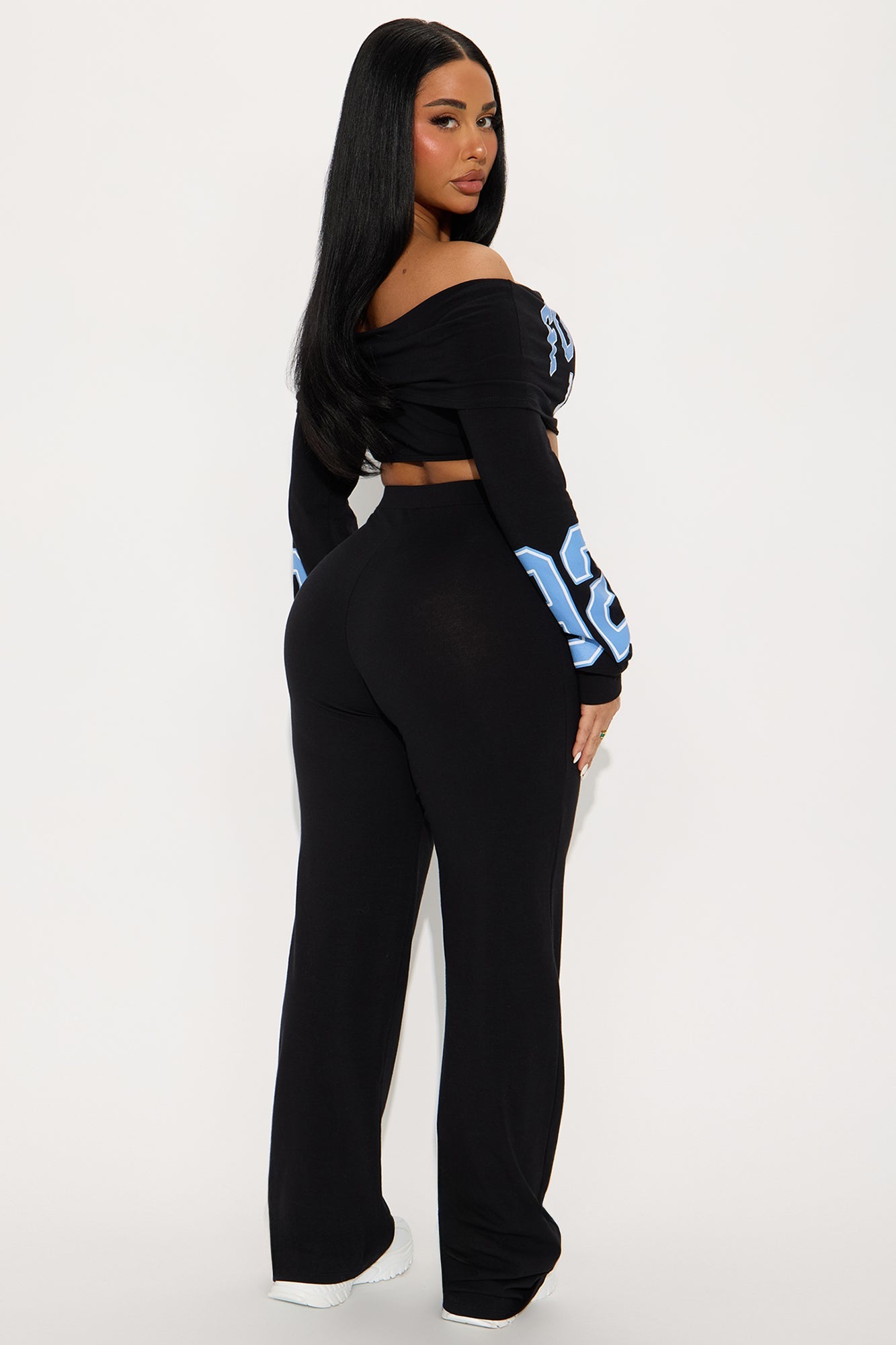 Football 1992 Off Shoulder Legging Set - Black