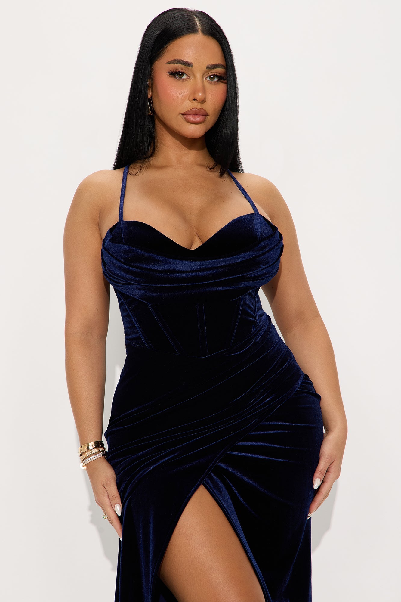 My Type Velvet Maxi Gown - Navy