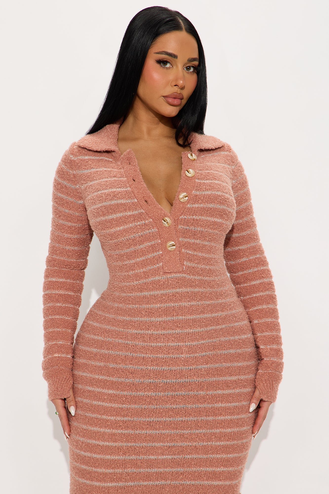 Not Too Much Sweater Maxi Dress - Camel