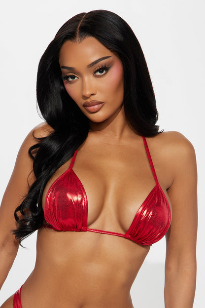Spicy Dance Triangle Bikini Top - Red
