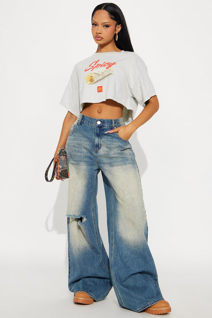 Broadway Baggy Ripped Jeans - Vintage Wash