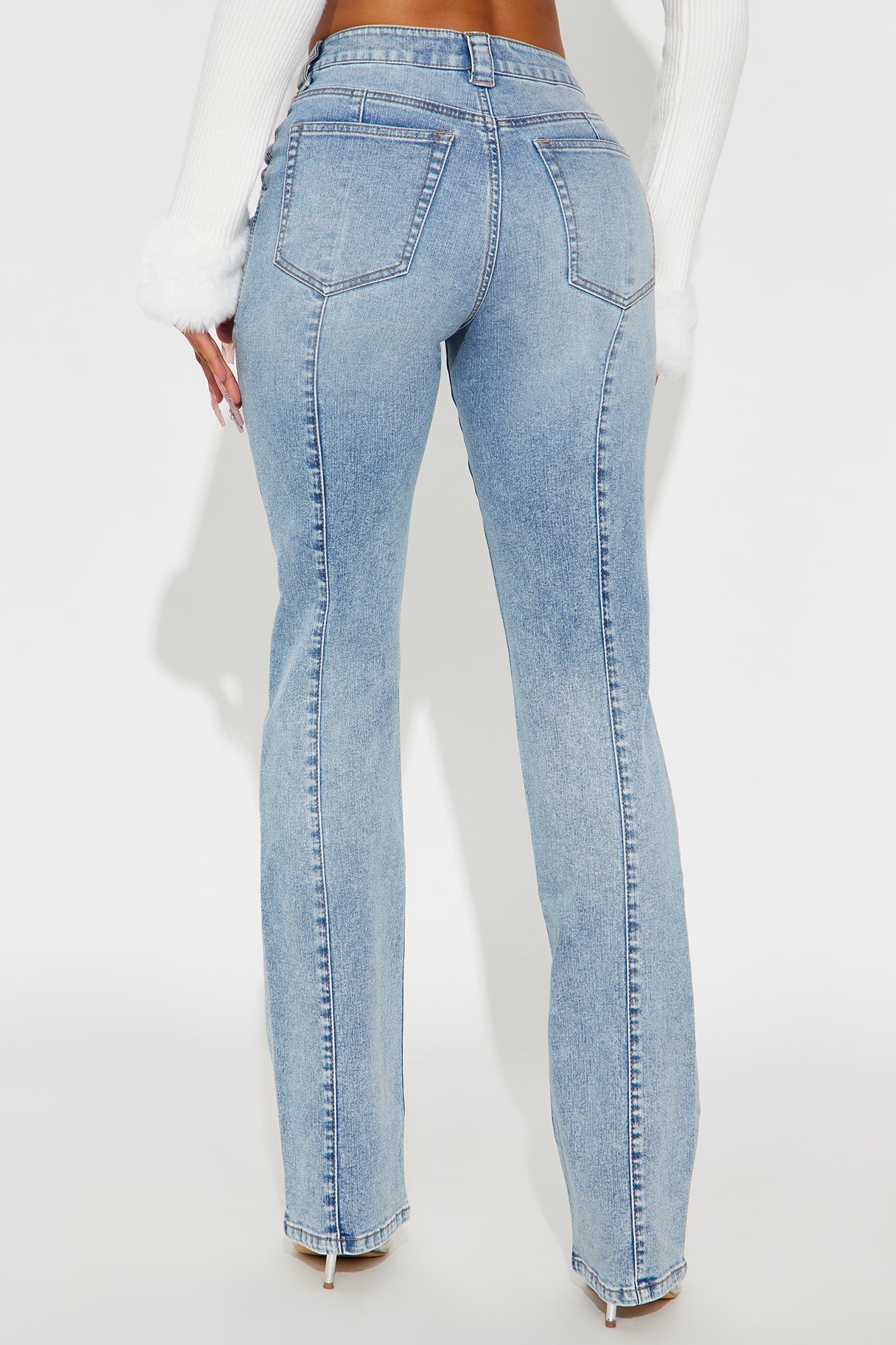 90s Buttonfly Bootcut Jeans - Light Wash