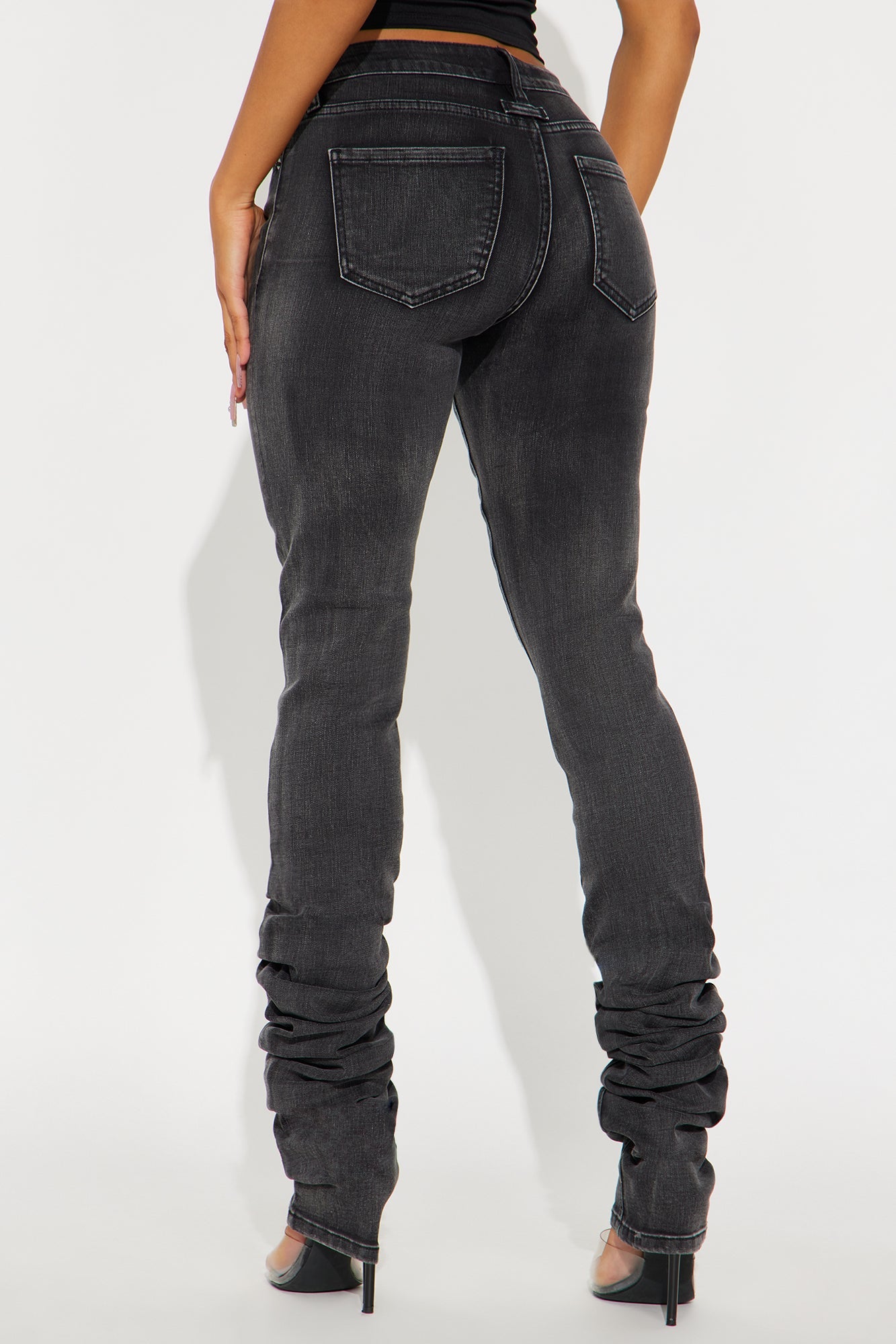 Barely There Stacked Skinny Jeans - Black Wash